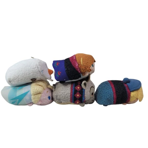 Disney Mini Plush 3.5" Frozen Elsa Anna Sven Olaf Kristoff Lot of 5 Tsum Tsum - Picture 4 of 8
